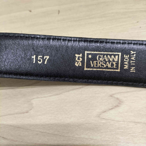 ジャンニヴェルサーチ GIANNI VERSACE MADE IN ITALY 4連ループレザーベルト メンズ